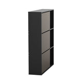Oikiture Shoe Rack Storage Cabinet with Display Shelves Black - Low Angle