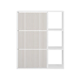 Oikiture Shoe Rack Storage Cabinet with Display Shelves White - Side View