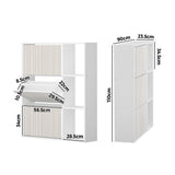 Oikiture Shoe Rack Storage Cabinet with Display Shelves White