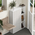 Oikiture Shoe Rack Storage Cabinet with Display Shelves White, image 6