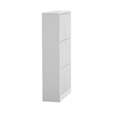 Oikiture Shoe Rack Storage Cabinet 3 Compartments White - Top-Down View