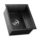 Welba 44X38CM Stainless Steel Sink Single Bowl with Waste Black