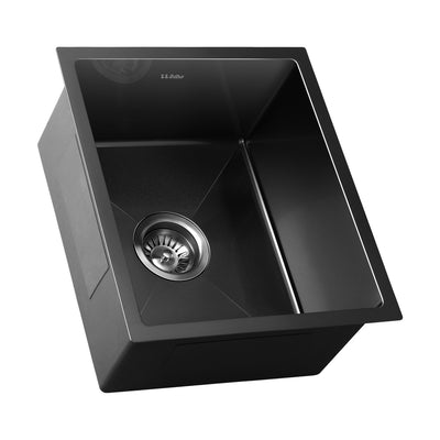 Welba 44X38CM Stainless Steel Sink Single Bowl with Waste Black