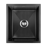 Welba 44X38CM Stainless Steel Sink Single Bowl with Waste Black - Rear View