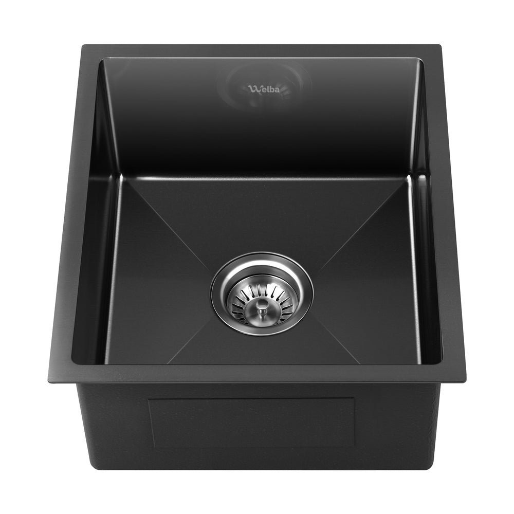 Welba 44X38CM Stainless Steel Sink Single Bowl with Waste Black