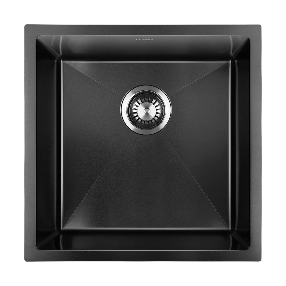 Welba 44X44CM Stainless Steel Sink Single Bowl with Waste Black