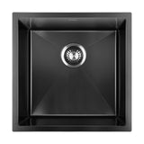 Welba 44X44CM Stainless Steel Sink Single Bowl with Waste Black - Side View