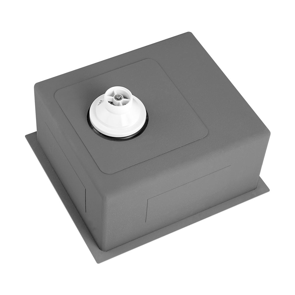 Welba 44X44CM Stainless Steel Sink Single Bowl with Waste Black