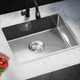Welba 45X30CM Stainless Steel Sink Single Bowl with Waste Silver - Rear View