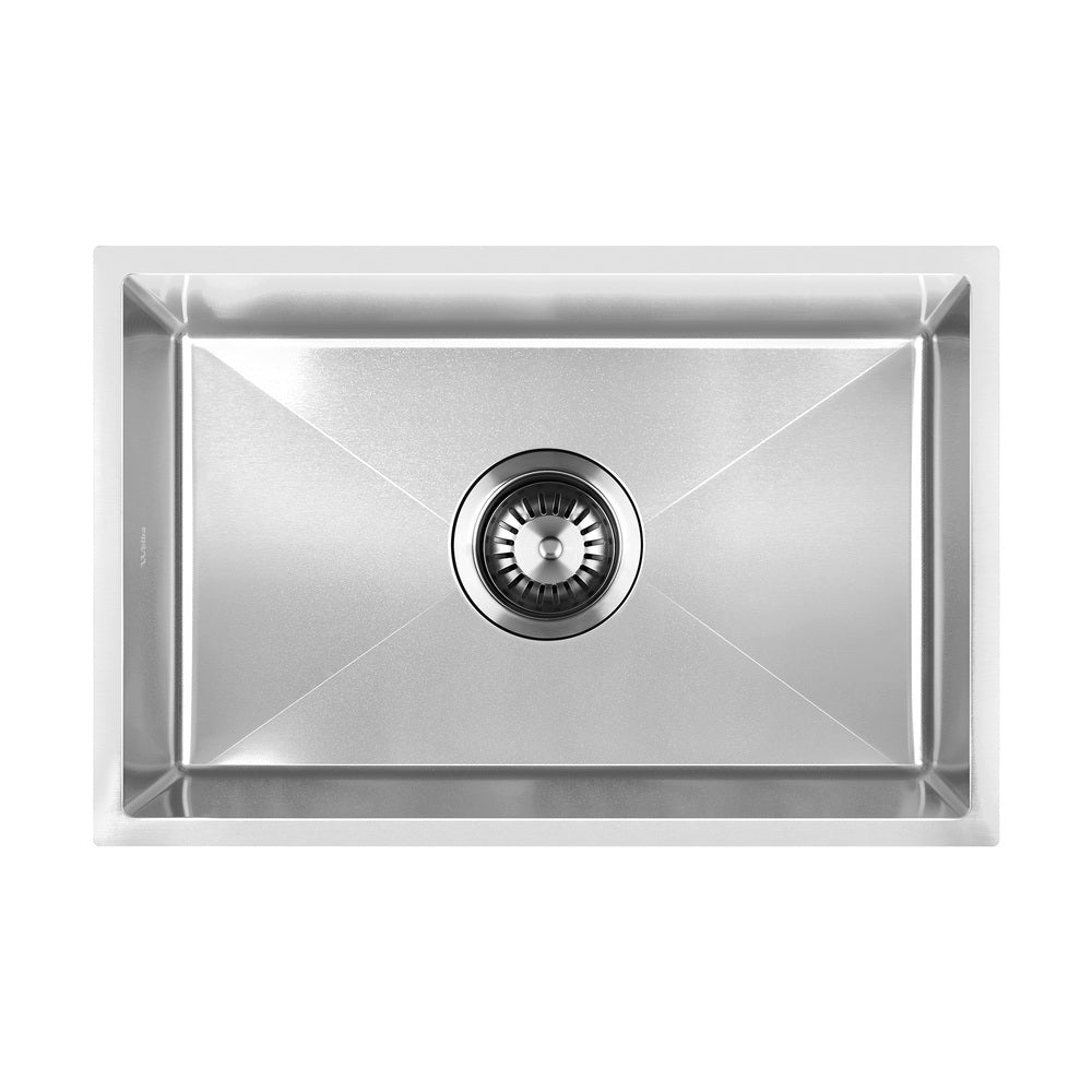 Welba 45X30CM Stainless Steel Sink Single Bowl with Waste Silver