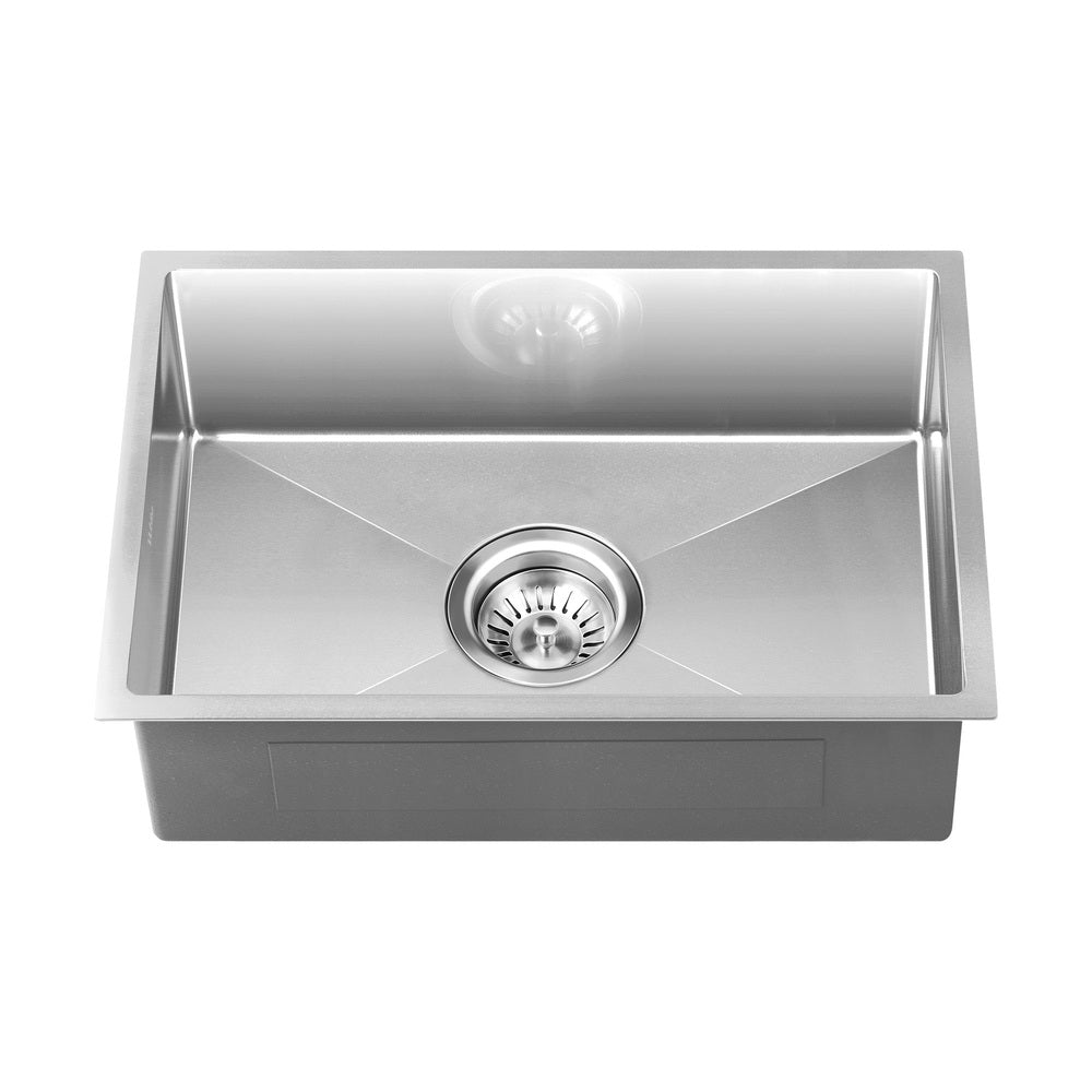 Welba 45X30CM Stainless Steel Sink Single Bowl with Waste Silver