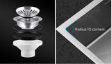 Welba 45X30CM Stainless Steel Sink Single Bowl with Waste Silver - Side View