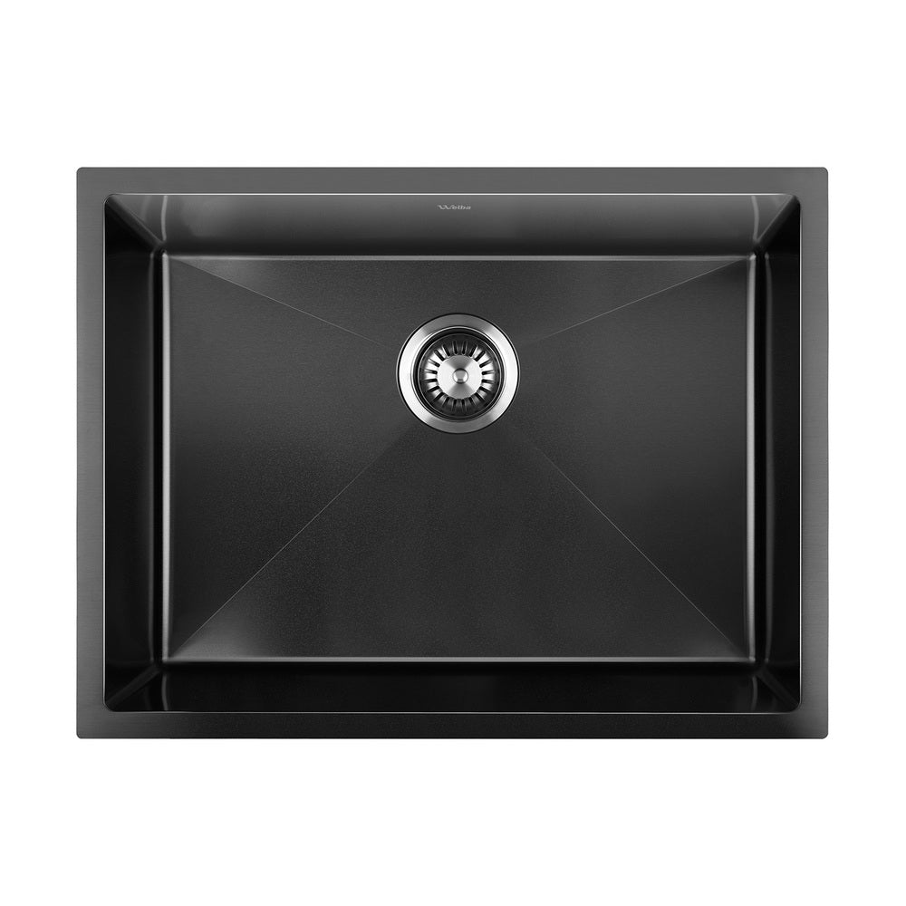 Welba 58X44CM Stainless Steel Sink Single Bowl with Waste Black