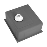 Welba 58X44CM Stainless Steel Sink Single Bowl with Waste Black - Close-Up Angle