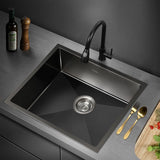 Welba 58X44CM Stainless Steel Sink Single Bowl with Waste Black