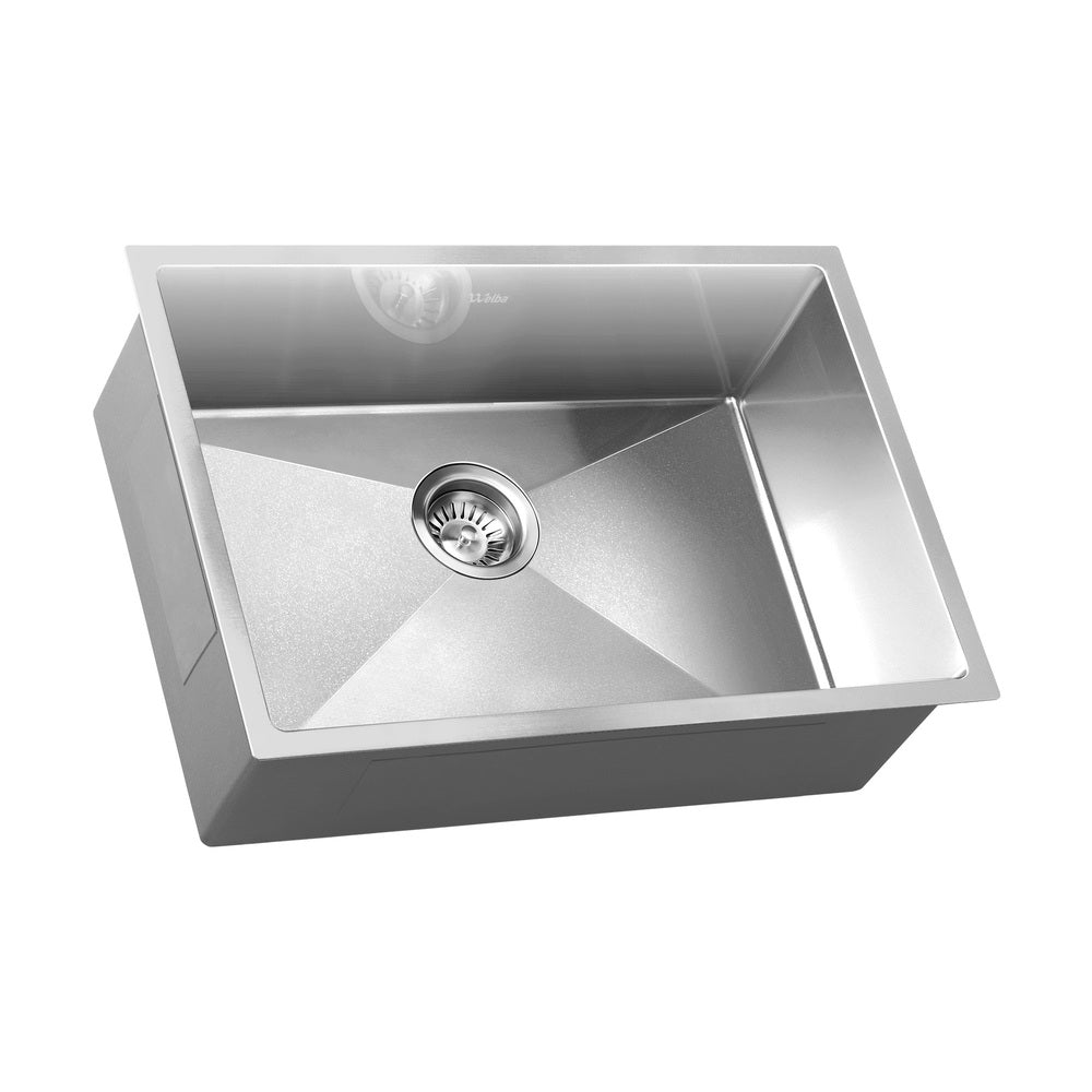Welba 60X45CM Stainless Steel Sink Single Bowl with Waste Silver