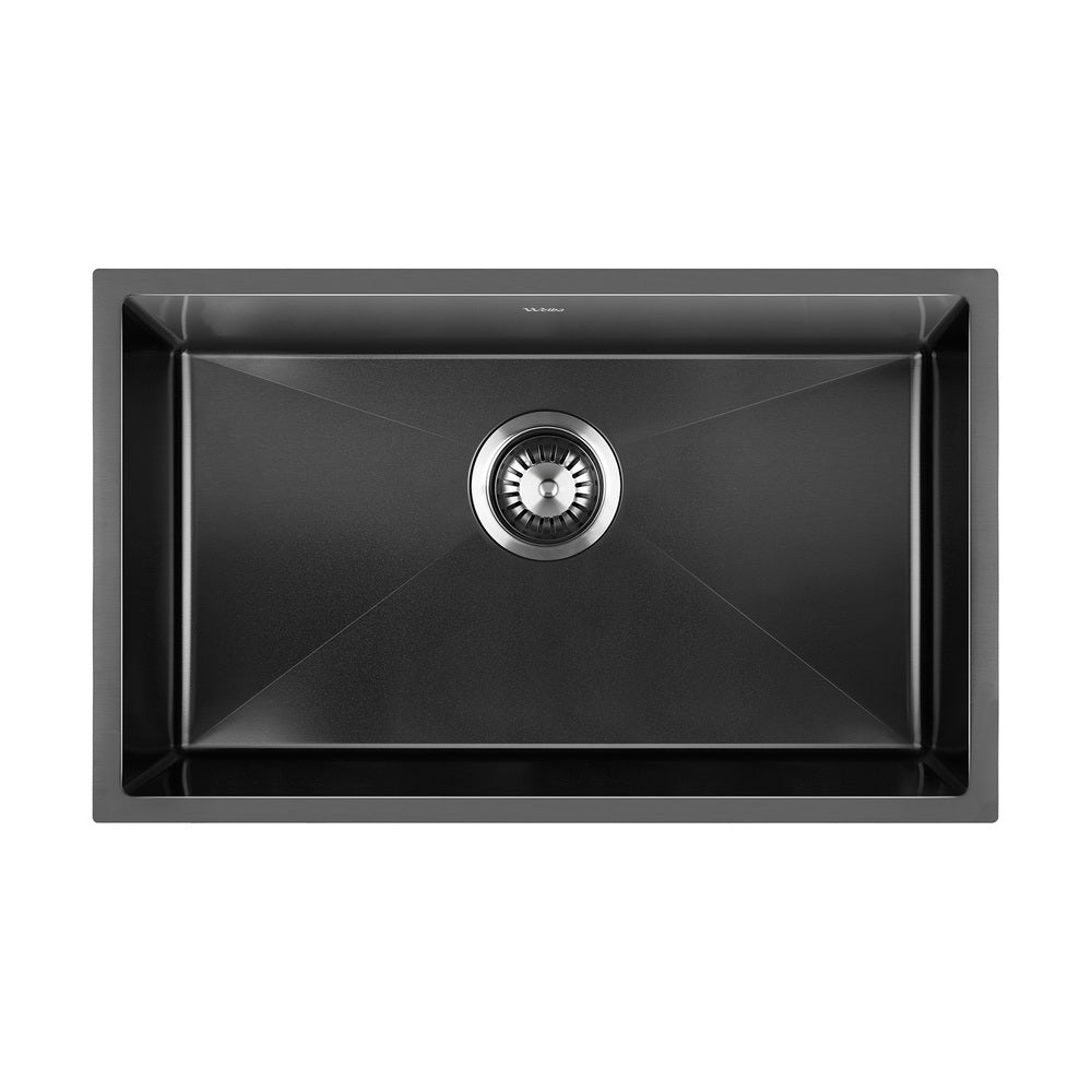 Welba 70X45CM Stainless Steel Sink Single Bowl with Waste Black