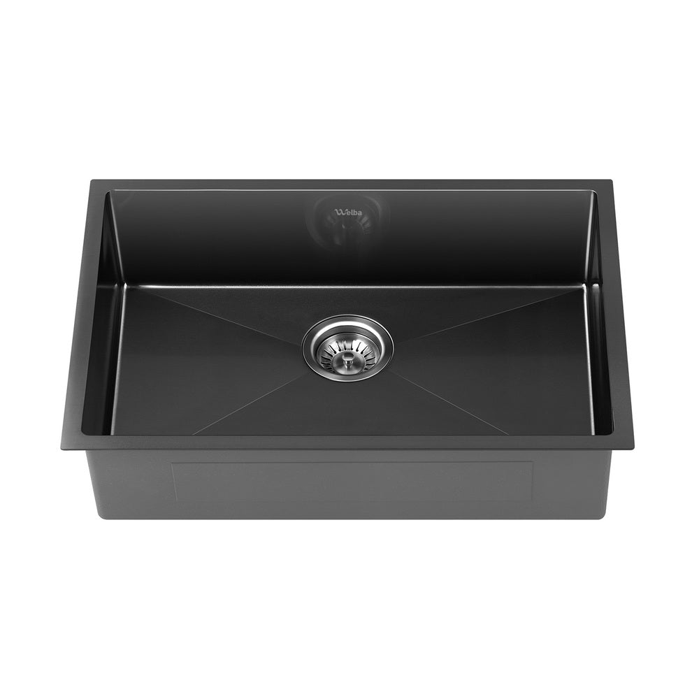 Welba 70X45CM Stainless Steel Sink Single Bowl with Waste Black