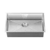 Welba Kitchen Sink 70X45CM Stainless Steel Single Bowl Basin With Waste Silver - Top-Down View