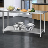 Cefito 1829x610mm Stainless Steel Kitchen Bench 304 - Low Angle