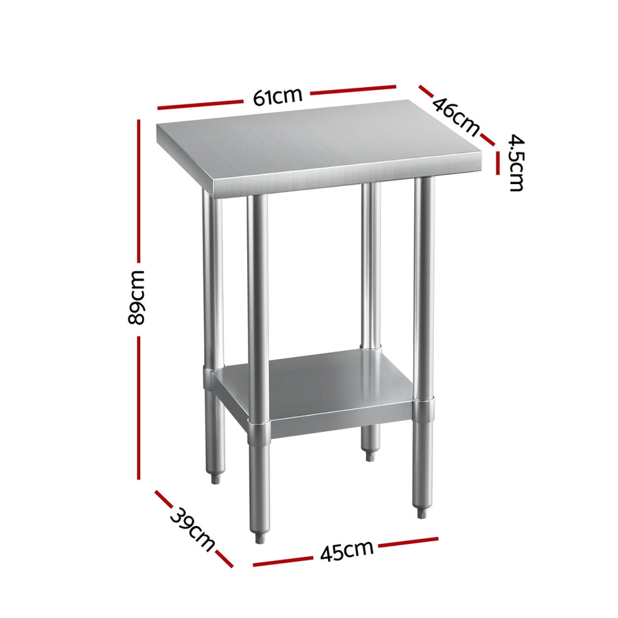 Cefito Stainless Steel Kitchen Benches Work Bench 610x457mm 430, image 2