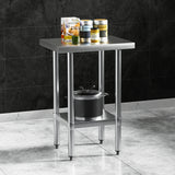 Cefito Stainless Steel Kitchen Benches Work Bench 610x457mm 430 - Close-Up Angle