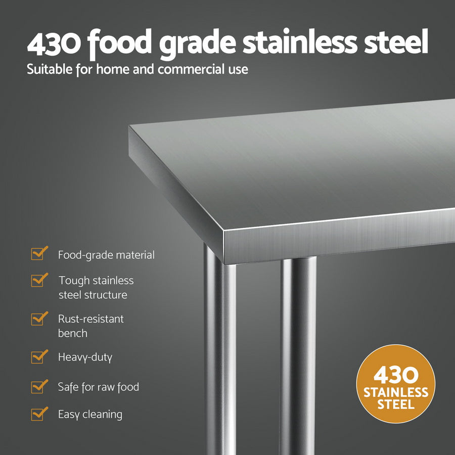 Cefito Stainless Steel Kitchen Benches Work Bench 610x457mm 430, image 4