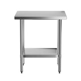 Cefito Stainless Steel Kitchen Bench Work Table 610 x760MM 430 - Front View