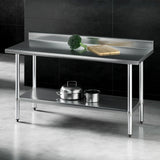 Cefito Stainless Steel  Kitchen  Bench w/ Splashback 1500x600MM 430 - Close-Up Angle