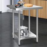 Cefito 760x760mm Stainless Steel Kitchen Bench 430 - Low Angle