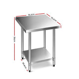 Cefito 760x760mm Stainless Steel Kitchen Bench 430 - Front View