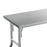 Cefito Stainless Steel Kitchen Benches Work Bench Food Foldable 430 - Side View