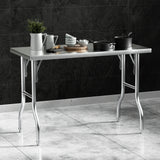 Cefito Stainless Steel Kitchen Benches Work Bench Food Foldable 430 - Close-Up Angle
