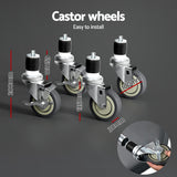 Cefito Stainless Steel Kitchen Benches Work Bench Wheels 61X46CM 430 - Rear View