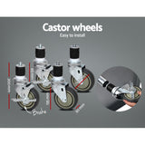 Cefito 610x610mm Stainless Steel Kitchen Bench with Wheels 430 - Side View