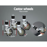 Cefito 610x610mm Stainless Steel Kitchen Bench with Wheels 430 - Close-Up Angle