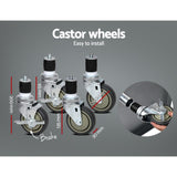 Cefito 1219x610mm Stainless Steel Kitchen Bench with Wheels 430 - Side View