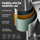 Cefito Stainless Steel Kitchen Bench Work Table with Sink Splashback 120cm - Rear View