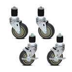 Cefito set of 4 swivel castor wheels with rubber wheels, 4 inch