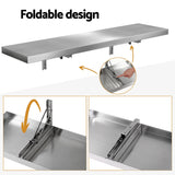 Cefito Commercial Stainless Steel Wall Shelf Kitchen Storage Rack 1200x300mm - Rear View