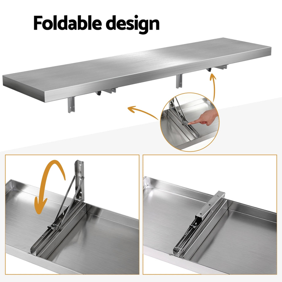 Cefito Commercial Stainless Steel Wall Shelf Kitchen Storage Rack 1200x300mm
