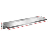 Cefito 1200mm Stainless Steel Kitchen Wall Shelf Mounted Rack - Front View