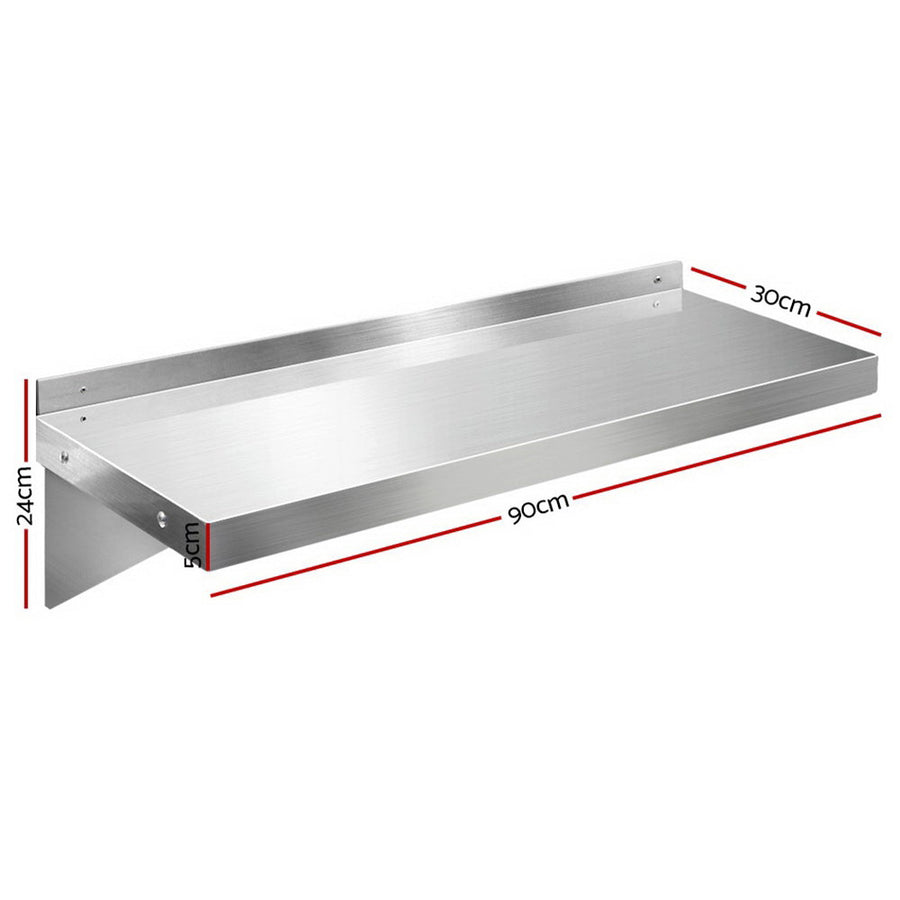 Cefito 900mm Stainless Steel Kitchen Wall Shelf Mounted Rack
