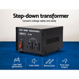 Giantz Step Down Transformer 200W 240V TO 110V Stepdown Voltage Converter AU-US - Side View