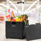 Emajin Foldable Shopping Cart Trolley Grocery Basket Rolling Wheel Portable 35KG - 45-Degree Angle