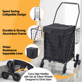 Emajin Shopping Trolley Cart Folding Aluminium Utility Cart Black - 45-Degree Angle