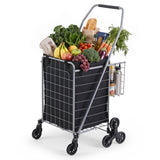 Emajin Shopping Trolley Cart Folding Aluminium Utility Cart Silver - Front View
