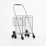 Emajin Shopping Trolley Cart Folding Aluminium Utility Cart Silver - Top-Down View