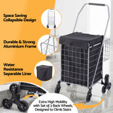 Emajin Shopping Trolley Cart Folding Aluminium Utility Cart Silver - 45-Degree Angle