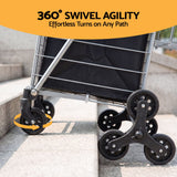 Emajin Shopping Trolley Cart Folding Aluminium Utility Cart Silver - Close-Up Angle